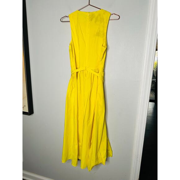 TOCCIN X RTR Bright Yellow Nylon Hourglass Sleeveless Twist Front Dress Size 10 - Picture 10 of 13